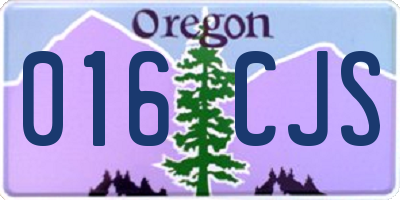 OR license plate 016CJS