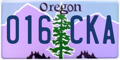 OR license plate 016CKA