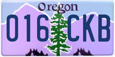 OR license plate 016CKB