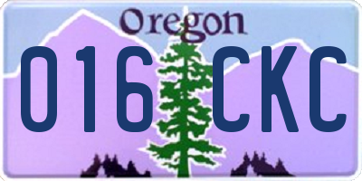 OR license plate 016CKC