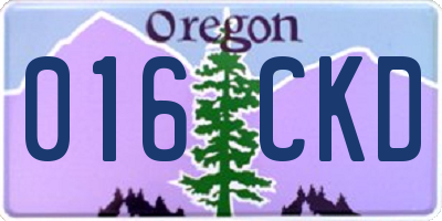 OR license plate 016CKD
