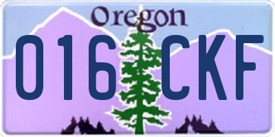 OR license plate 016CKF