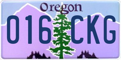 OR license plate 016CKG
