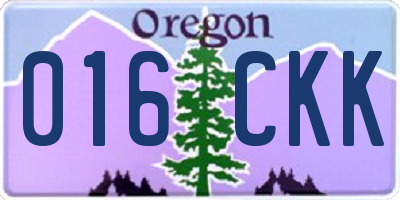 OR license plate 016CKK