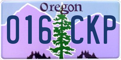 OR license plate 016CKP