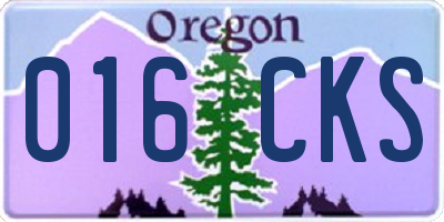 OR license plate 016CKS