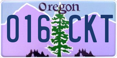 OR license plate 016CKT