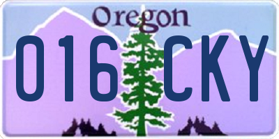 OR license plate 016CKY