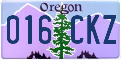 OR license plate 016CKZ