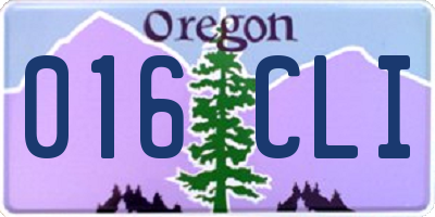 OR license plate 016CLI