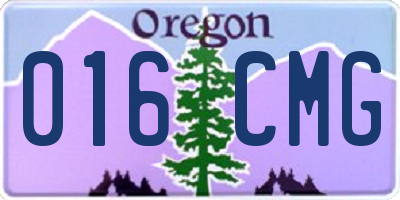 OR license plate 016CMG