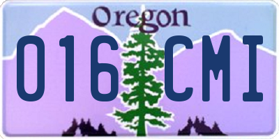 OR license plate 016CMI