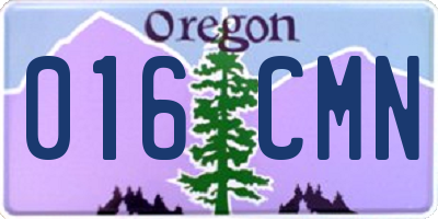 OR license plate 016CMN