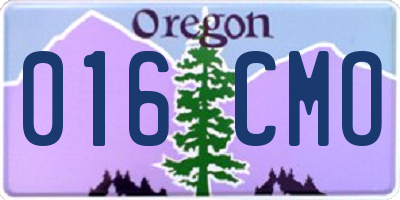 OR license plate 016CMO