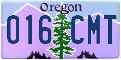 OR license plate 016CMT