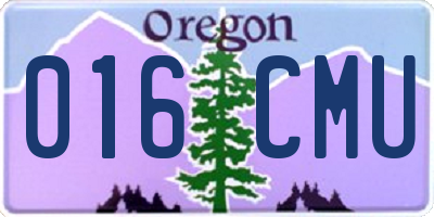 OR license plate 016CMU