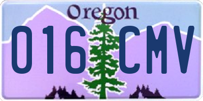 OR license plate 016CMV