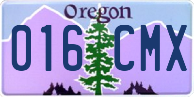 OR license plate 016CMX