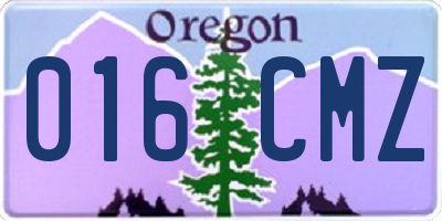 OR license plate 016CMZ