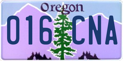 OR license plate 016CNA