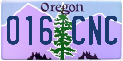 OR license plate 016CNC