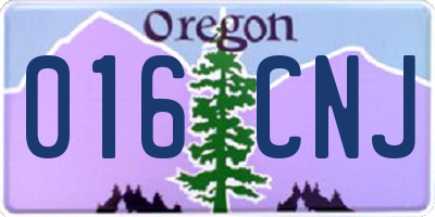 OR license plate 016CNJ