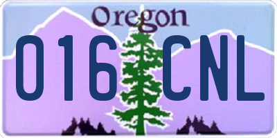 OR license plate 016CNL