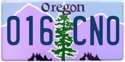 OR license plate 016CNO