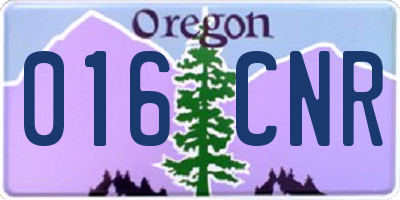 OR license plate 016CNR