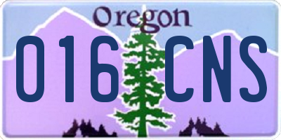 OR license plate 016CNS