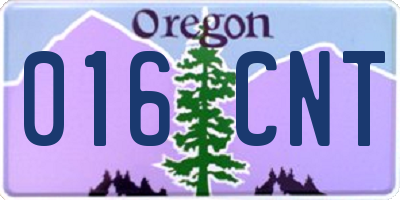 OR license plate 016CNT