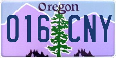 OR license plate 016CNY