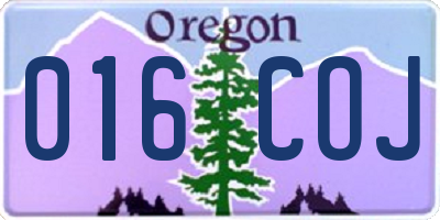 OR license plate 016COJ