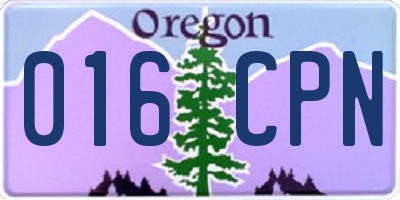 OR license plate 016CPN