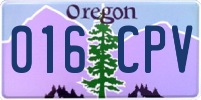 OR license plate 016CPV