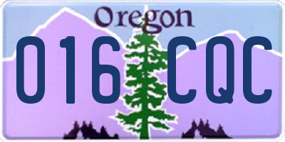 OR license plate 016CQC