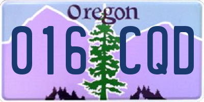 OR license plate 016CQD