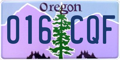 OR license plate 016CQF