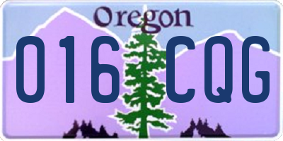 OR license plate 016CQG