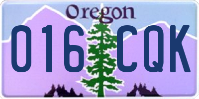 OR license plate 016CQK
