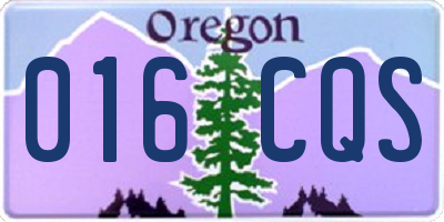 OR license plate 016CQS