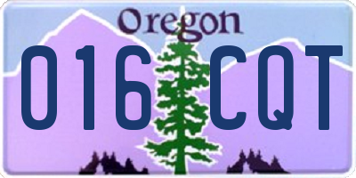 OR license plate 016CQT