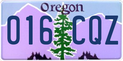 OR license plate 016CQZ