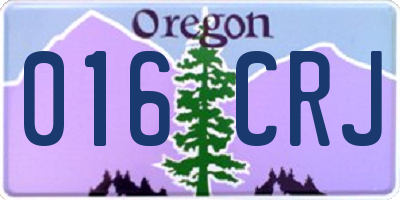 OR license plate 016CRJ