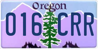OR license plate 016CRR