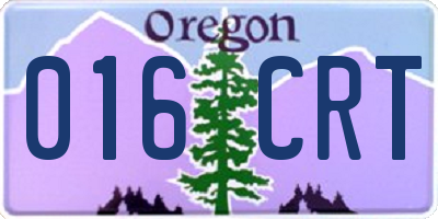 OR license plate 016CRT
