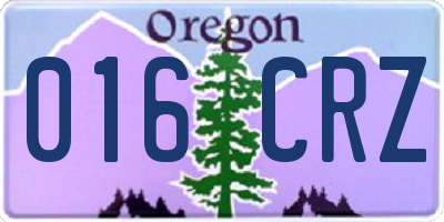 OR license plate 016CRZ