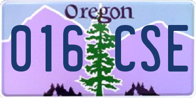 OR license plate 016CSE