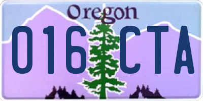 OR license plate 016CTA