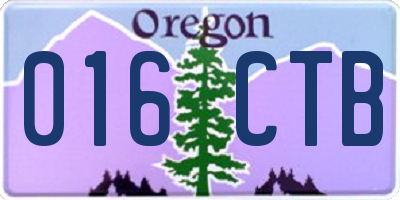 OR license plate 016CTB